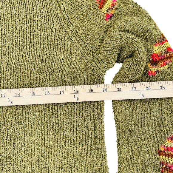 Northern Isles Womens Green Cardigan With Multicolor Floral Design & Button Fron - Picture 5 of 7